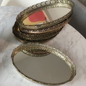 Vintage Gold Mirrored Trays